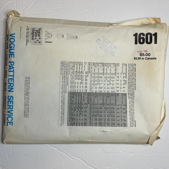 Vogue Paris Original Pierre Balmain Vintage 1970's Pattern #1601 Size 16 - Picture 6 of 10